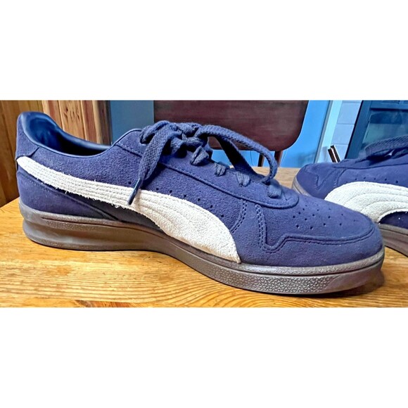 PUMA Indoor Suede Lace Up Mens Blue Sneakers Casual Shoes 40355301 Sz 12